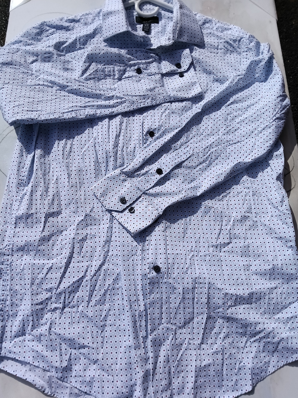 Alfani Men's Light Blue Dot-Pattern Dress Shirt